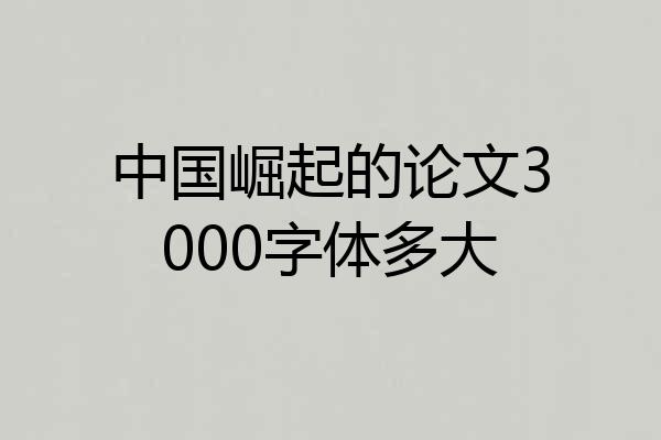 中国崛起的论文3000字体多大
