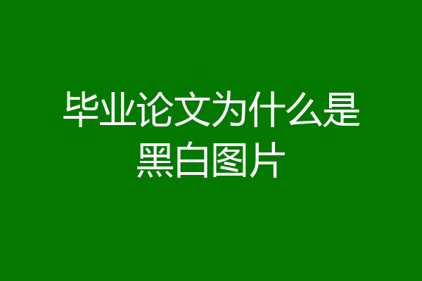 毕业论文为什么是黑白图片