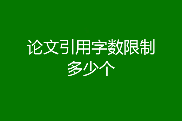 论文引用字数限制多少个