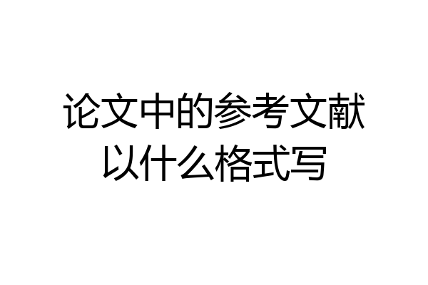 论文中的参考文献以什么格式写