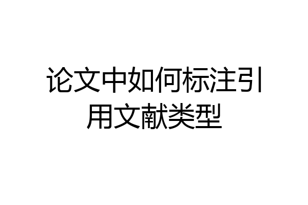 论文中如何标注引用文献类型