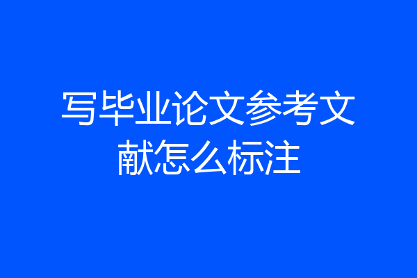 写毕业论文参考文献怎么标注
