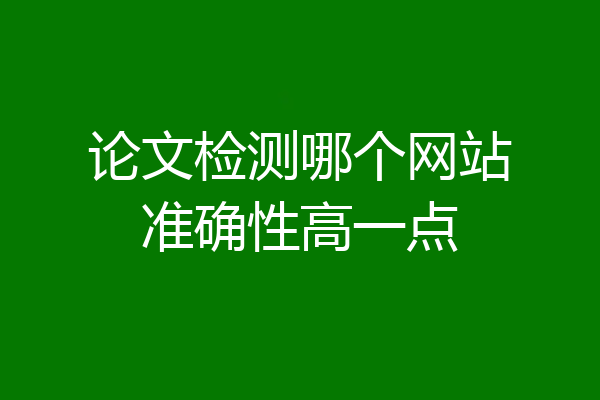 论文检测哪个网站准确性高一点