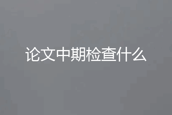 论文中期检查什么