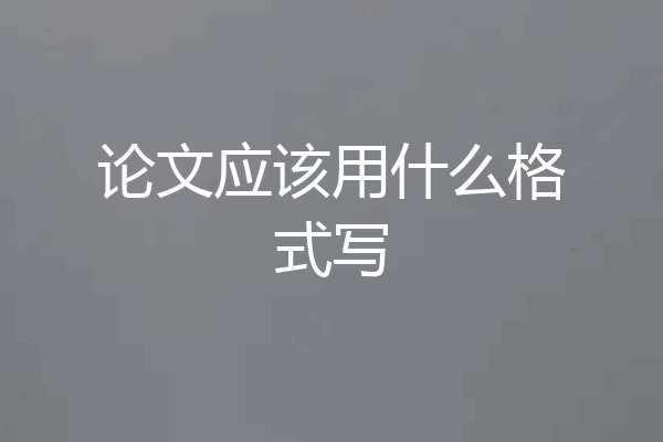 论文应该用什么格式写
