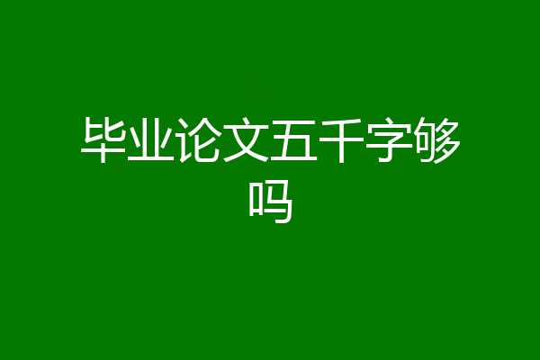 毕业论文五千字够吗
