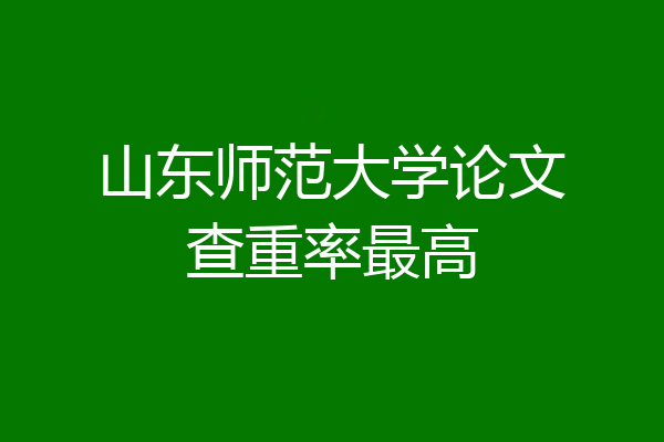 山东师范大学论文查重率最高