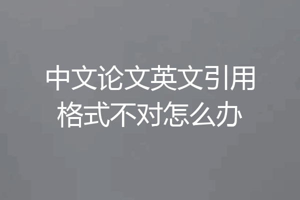中文论文英文引用格式不对怎么办