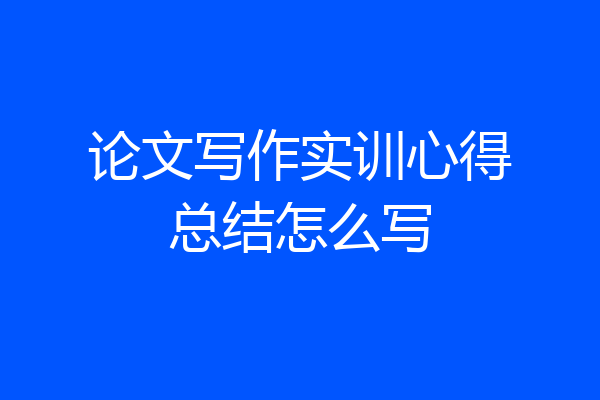 论文写作实训心得总结怎么写