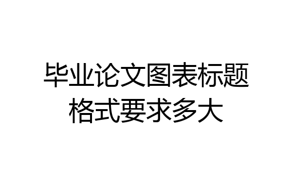 毕业论文图表标题格式要求多大