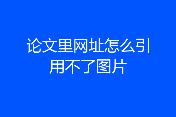 论文里网址怎么引用不了图片