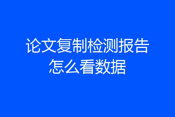 论文复制检测报告怎么看数据