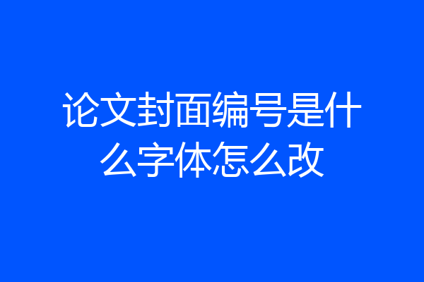 论文封面编号是什么字体怎么改