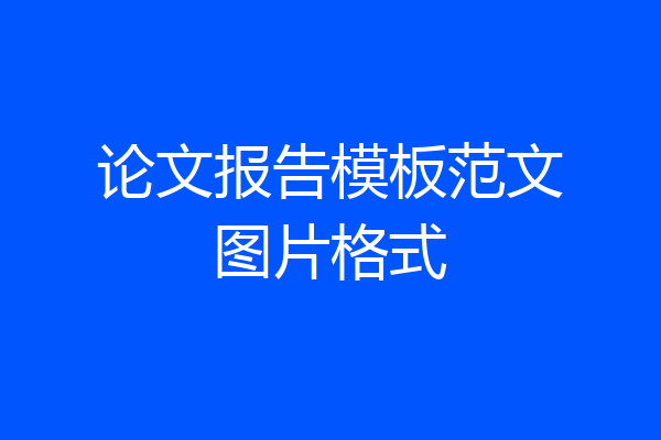 论文报告模板范文图片格式