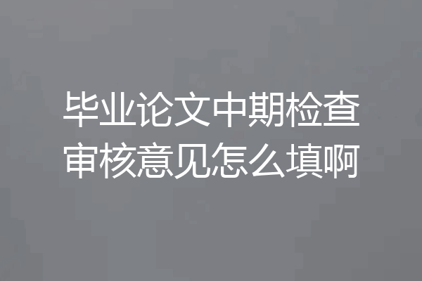 毕业论文中期检查审核意见怎么填啊