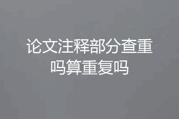 论文注释部分查重吗算重复吗