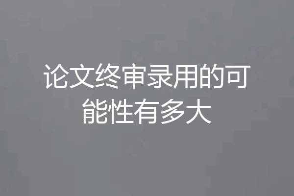 论文终审录用的可能性有多大
