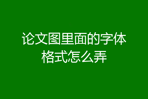 论文图里面的字体格式怎么弄