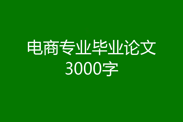 电商专业毕业论文3000字