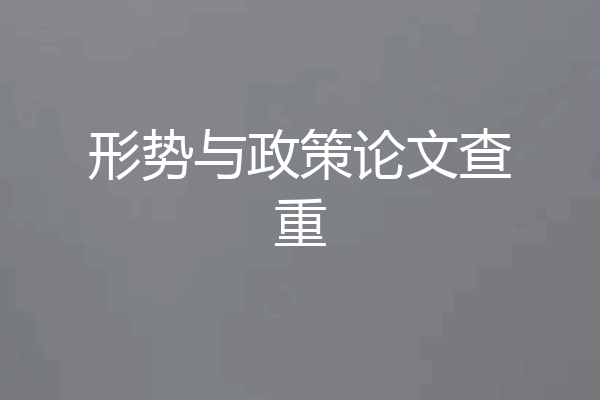 形势与政策论文查重