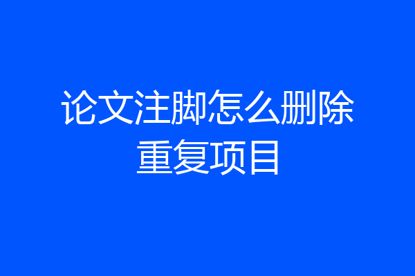 论文注脚怎么删除重复项目