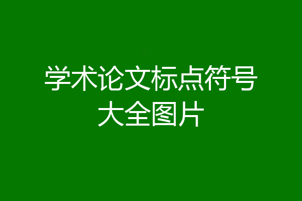 学术论文标点符号大全图片