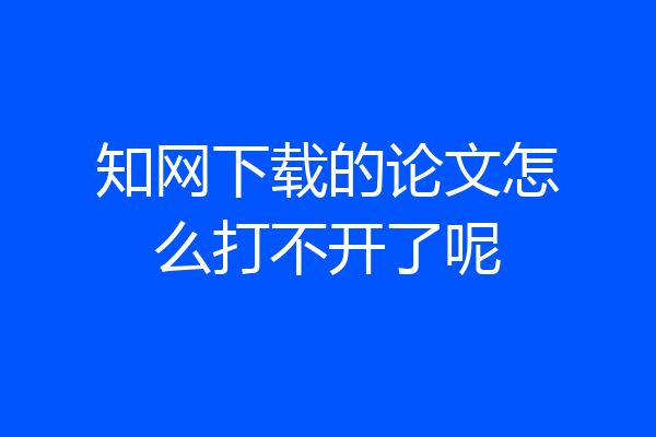 知网下载的论文怎么打不开了呢