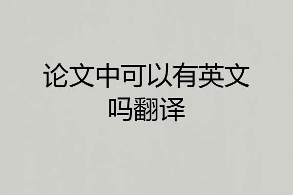 论文中可以有英文吗翻译