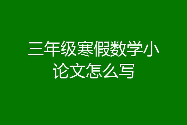 三年级寒假数学小论文怎么写