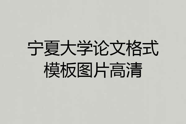 宁夏大学论文格式模板图片高清