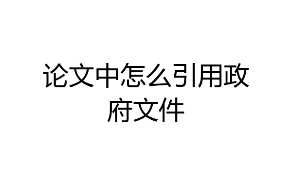 论文中怎么引用政府文件