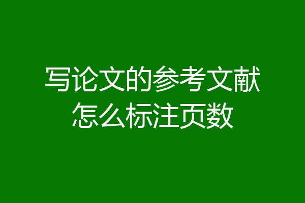 写论文的参考文献怎么标注页数