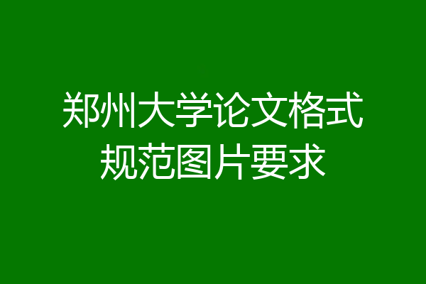 郑州大学论文格式规范图片要求