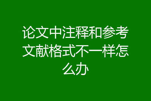 论文中注释和参考文献格式不一样怎么办