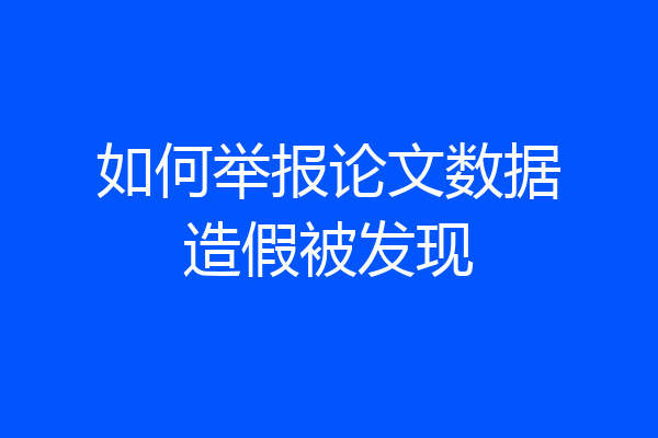 如何举报论文数据造假被发现
