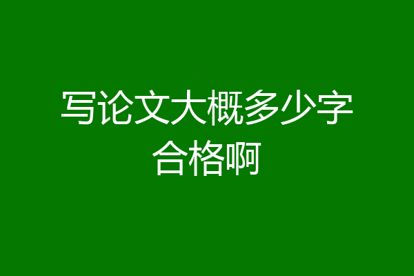 写论文大概多少字合格啊