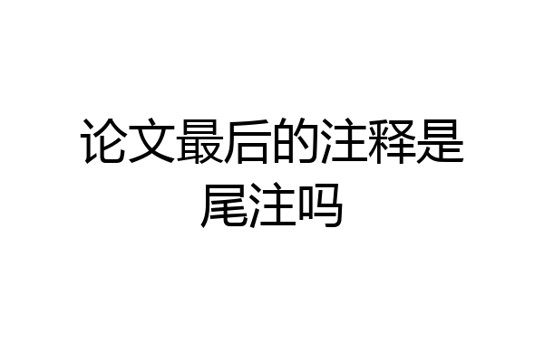论文最后的注释是尾注吗