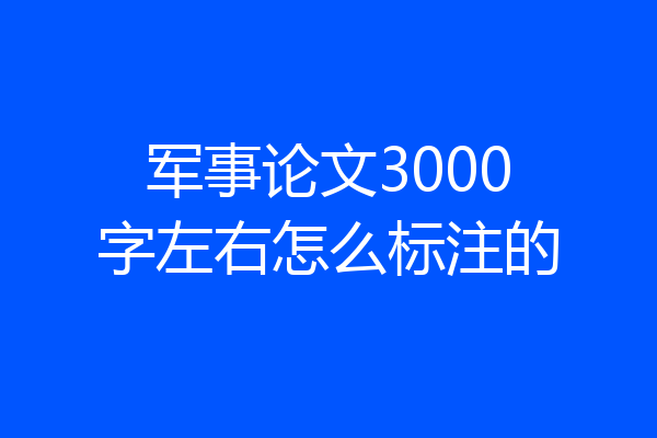 军事论文3000字左右怎么标注的