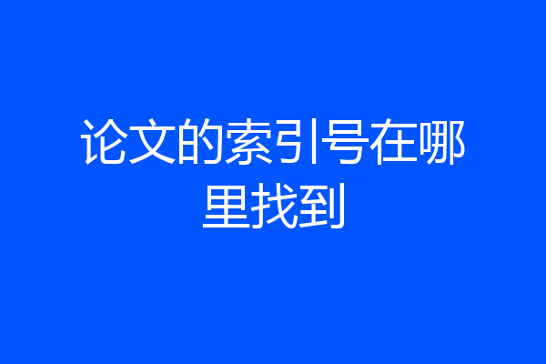 论文的索引号在哪里找到