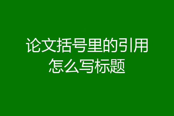 论文括号里的引用怎么写标题