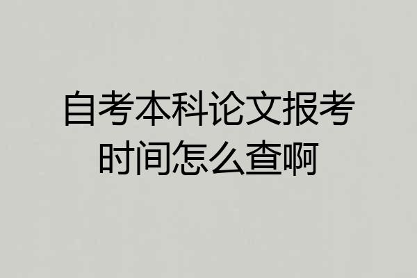 自考本科论文报考时间怎么查啊