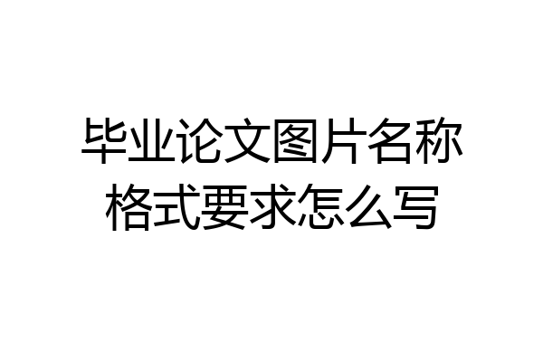毕业论文图片名称格式要求怎么写