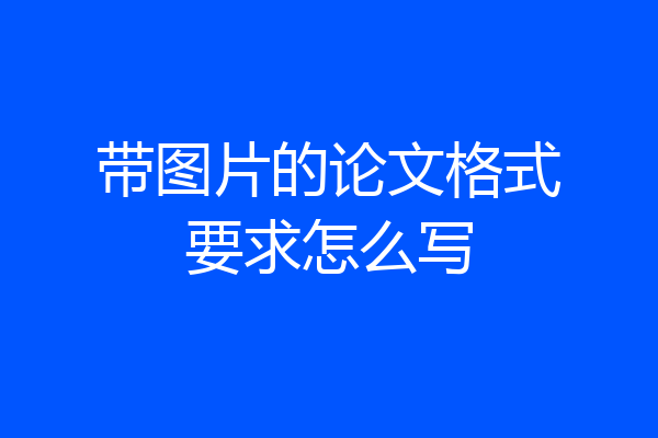 带图片的论文格式要求怎么写