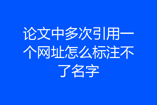 论文中多次引用一个网址怎么标注不了名字
