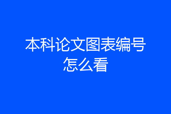 本科论文图表编号怎么看