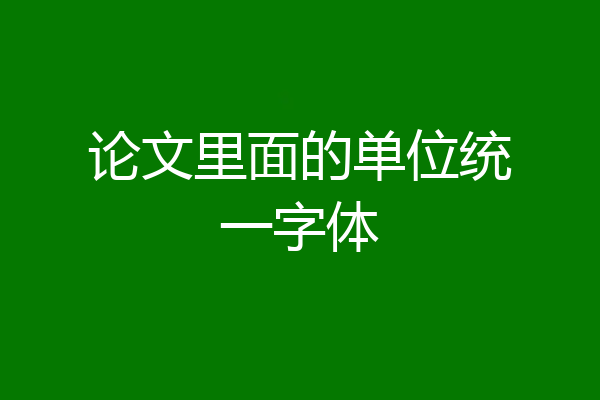 论文里面的单位统一字体