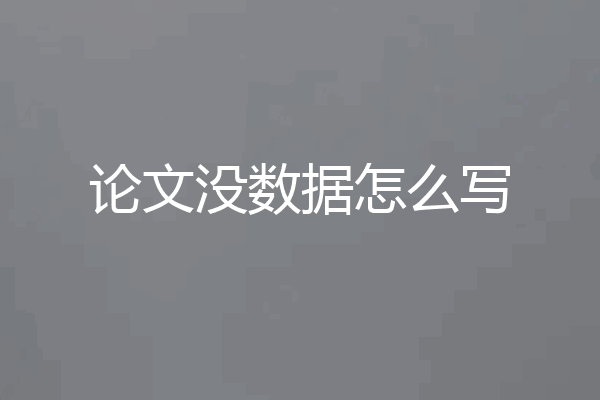 论文没数据怎么写