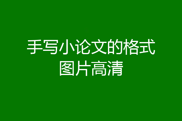 手写小论文的格式图片高清