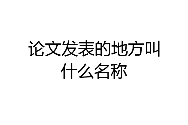 论文发表的地方叫什么名称