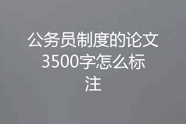 公务员制度的论文3500字怎么标注